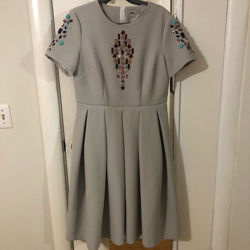 ASOS scuba midi dress with pockets, size 12